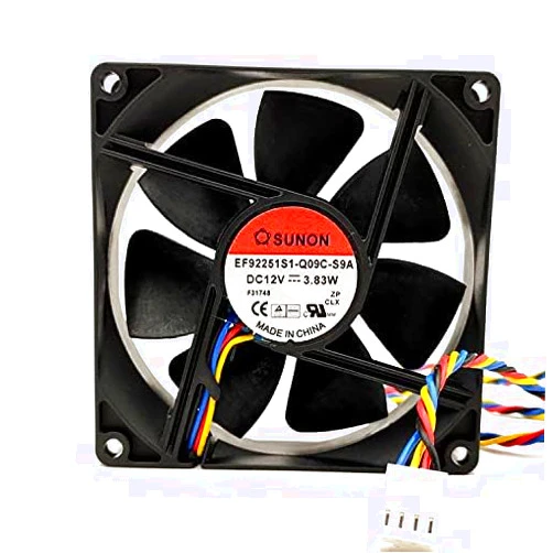 ELOMILE EF92251S1-Q09C-S9A ELOMILE Fan EF92251S1-Q09C-S9A 12V 3.83W 4-Wire Chassis Cooling Fan