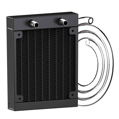 Clyxgs Water Cooling Radiator, 12 Pipe Aluminum Heat Exchanger Radiator with Tube for PC CPU Computer Water Cool System DC12V 120mm