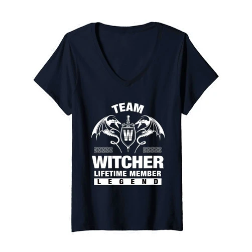 WITCHER FAMILY Idea Gifts Womens Team WITCHER - Lifetime Member Gifts V-Neck T-Shirt