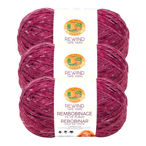 Lion Brand Yarn Rewind Yarn, Yarn for Knitting and Crocheting, Craft Tape Yarn, 3-Pack, Current Situation