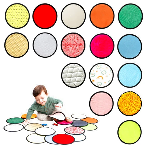 ODOXIA Sensory Mats for Babies | 16 Set Sensory Floor Tiles | Sensory Rug for Baby | Sensory Wall Panel | Multi-Sensory Exploration | Different Sensory Textures & Colors | Tactile Play for Children | Round