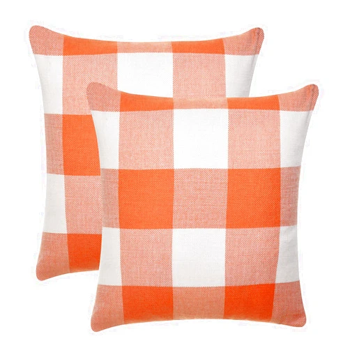 Tosewever Set of 2 Buffalo Check Plaid Fall Pillow Covers Farmhouse Rustic Pillow Cases, Cotton Linen Throw Pillow Covers Cushion Case for Home Decor Car Bed Sofa Couch (18