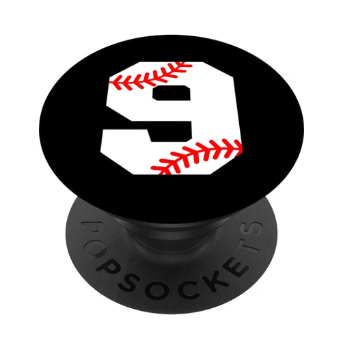 Baseball Numbers, Monograms and Accessories Gifts Baseball Popsocket #9 - Baseball Pop Socket - Number 9 PopSockets PopGrip: Swappable Grip for Phones & Tablets