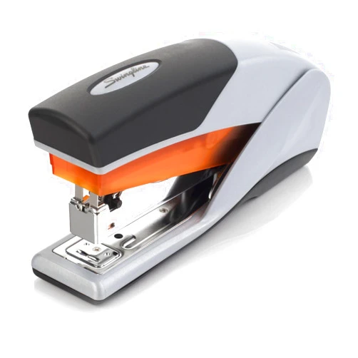 Swingline Stapler, 25 Sheet Capacity, Optima 25, Jam Free, Reduced Effort, Soft Grip, Orange and Gray (66402)