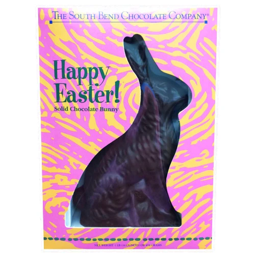 South Bend Chocolate Company Happy Easter 1 Lb Solid Chocolate Bunny