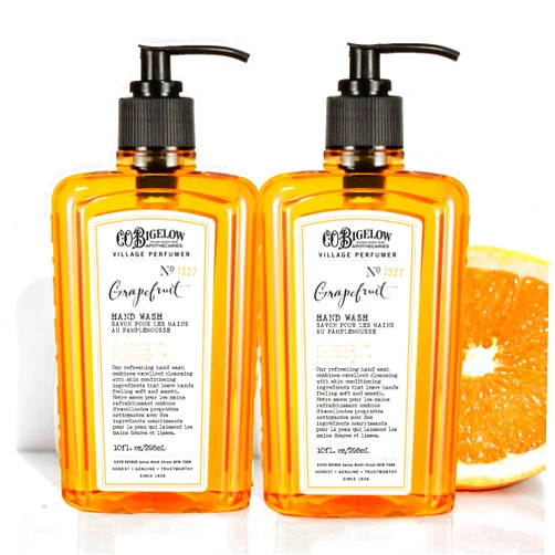 C. O. Bigelow C.O. Bigelow Hand Wash, Grapefruit No.1527 - Village Perfumer Moisturizing Hand Wash for Bathroom & Kitchen with Aloe Vera, 10 fl oz, Pack of 2