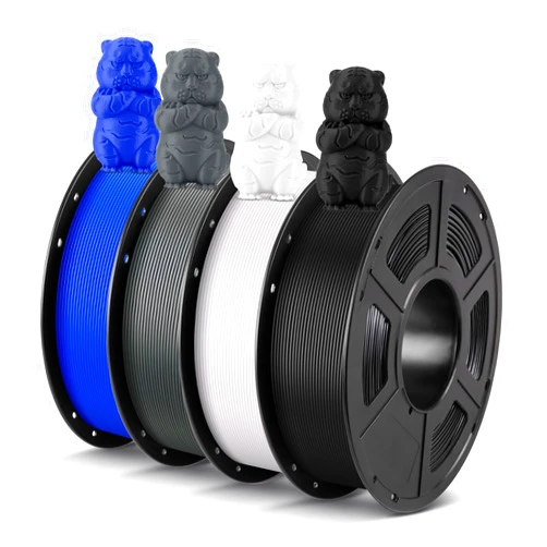 ANYCUBIC PLA 3D Printer Filament Bundle 4KG, RFID 3D Printing PLA Filament 1.75mm Dimensional Accuracy +/- 0.02mm, 4 Pack 1KG Spool(2.2 lbs) Gray, Black, White, Blue