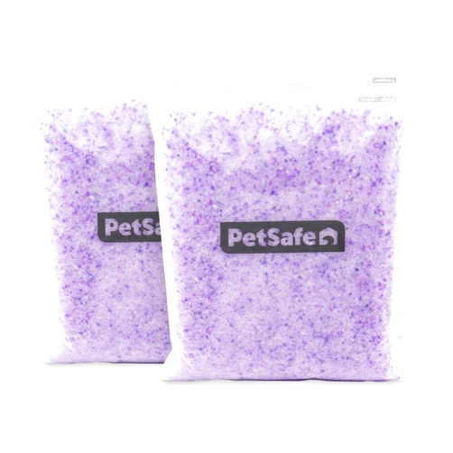 PetSafe ScoopFree Lavender Non-Clumping Crystal Cat Litter, Lightly Scented Litter – Superior Odor Control – Low Tracking for Less Mess – Lasts Up to 1 Month, 8.6 lbs total (2 Pack of 4.3 lb bags)