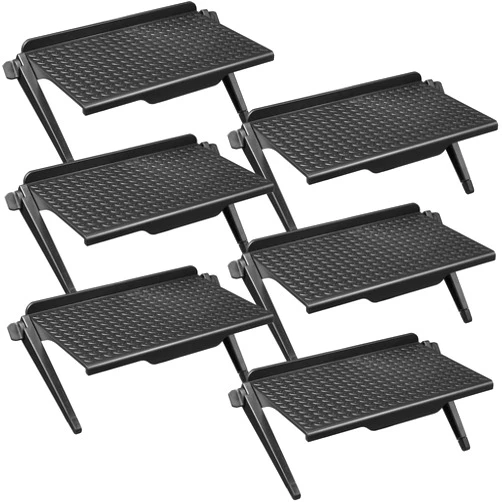 Hoteam 6 Pieces TV Top Shelf Screen Shelf Adjustable Monitor Top Shelf Plastic TV Shelf Video Game Storage Game Console Shelf Black Router Stand Audio Video Shelving for Media Boxes Router (8.5 x 4.5 inch)