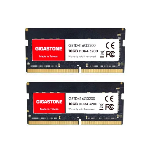 Gigastone 【DDR4 RAM】 GIGASTONE 32GB Kit (2x16GB) DDR4 3200MHz (2933MHz or 2666MHz) PC4-25600 (PC4-23400, 21300) CL22 1.2V SODIMM 260 Pin Unbuffered Non ECC High Performance Notebook Laptop Memory Upgrade