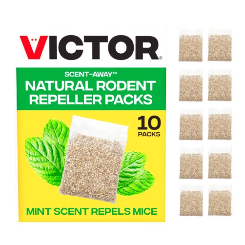 Victor Mouse Repellent Pouches Peppermint Oil Natural Rodent Repeller for Mice and Rats Indoor or Outdoor use Scent-Away 10 Pack M805B-2SR