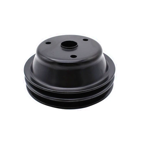 SHLPDFM 1 PC SHLPDFM Crankshaft Pulley Black Steel Double-Groove LWP Long Water Pump Compatible with Small Block Chevy SBC 262 265 267 283 302 305 307 327 350 400