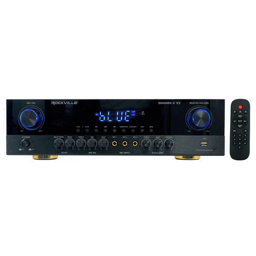 Rockville SINGMIX 5 V2 2000w Bluetooth Pro/Karaoke/Home Amplifier Mixer Receiver