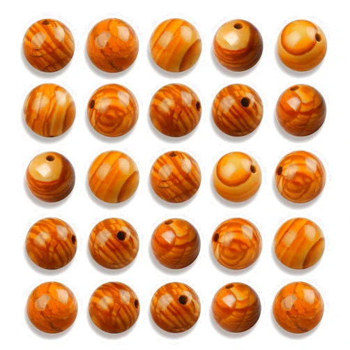 NITOPUPU 100Pcs 8mm Natural Smooth Woodgrain Jasper Beads Round Loose Gemstone Stone Beads for Jewerly Making with Crystal Stretch Cord
