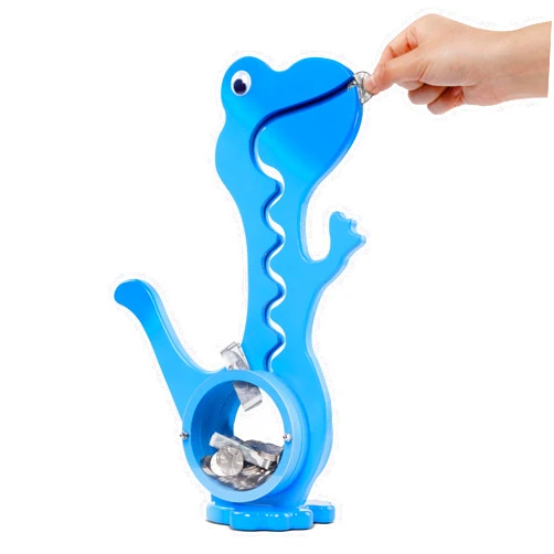 Squacco Dinosaur Piggy Bank Boalord for Girls Boys Kids Big Animal Personalized Wooden Coin Bank Money Saving Box for Children Adult Best Toy Gift（Dino -Blue）