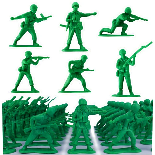 HAPTIME Classic Toy Soldiers Set (50 pcs ) , Green Army Men Action Figures, Plastic Military Toys for Boys- Inspire Creative Play and Learning Adventures for Kids