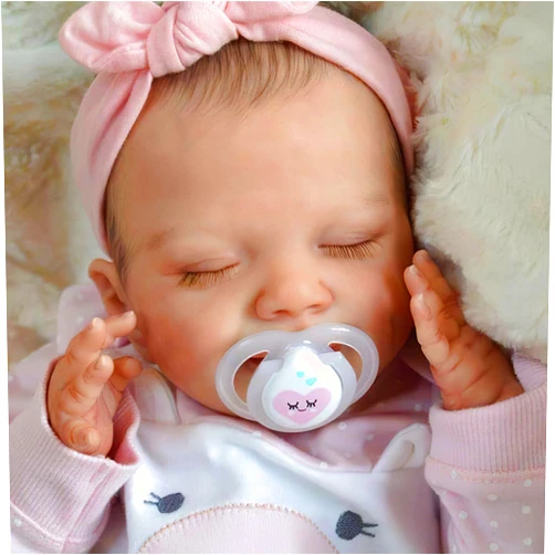 BABESIDE Lifelike Reborn Baby Dolls - 20-Inch Sweet Smile Real Life Realistic-Newborn Full Body Vinyl Sleeping Baby Girl with Toy Accessories Gift Set for Kids Age 3+