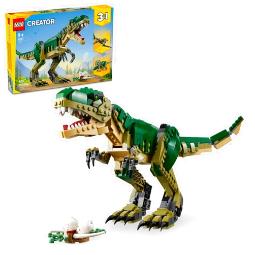 LEGO Creator 3in1, 626 Pieces, Nature and Animals, 3 Dinosaurs, T. rex, Triceratops, Pterodactyl, Building Kit, 31151