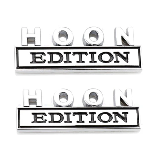 CARRUN 2 Pcs Hoon Edition Emblem Car Side Rear Front Hood Trunk Door Badge 3D Decal Sticker Fit for Car Truck SUV (Hoon, Silver Black)
