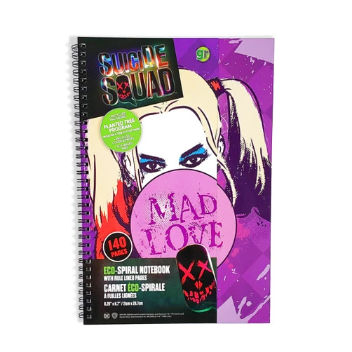 greenre Harley Quinn Eco-Soft Cover Coil 8 x 10 Notebook - Subject, Writing, All-purpose Notebook for School Children, Kids 4,5,6,7,8+ - Under Tree Planting Program