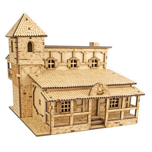 TowerRex Tavern DND Terrain 28mm - Fantasy Miniature for Warhammer, Pathfinder and D&D Tabletop Games