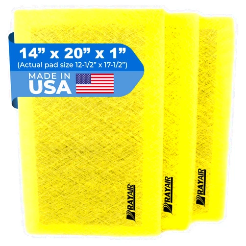 RAYAIR SUPPLY 14x20 Replacement Filter Pads Designed to Fit MicroPower Guard Air Cleaner 14x20 Refills (3 Pack) Yellow
