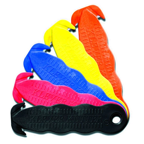 Klever Innovations Cutter Stainless Steel Package Opener, Safety Utility Cutter Assorted Colors 5 pcs, KLEVER - 5/PACK MIX