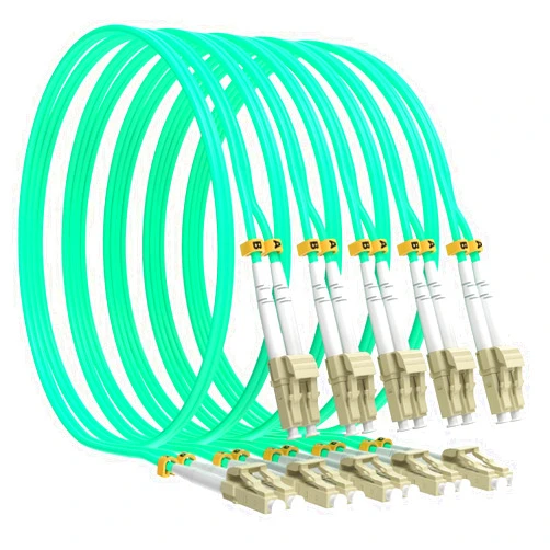 VIGTP Om3 Lc to Lc Fiber Patch Cable 3m 5 Pack, OM3 Fiber Lc to Lc Multimode Duplex 50/125μm, 10Gb Multi Mode Lc-Lc Fiber Optic Cable OM3, Aqua LSZH MM Fiber Lc to Lc 3 Meters 9.84ft