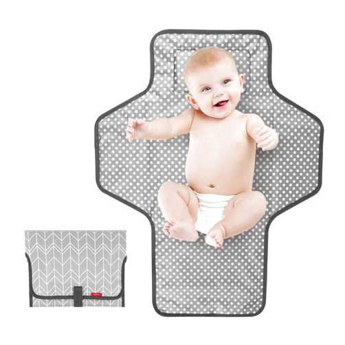 Babebay Portable Changing Pad for Baby|Travel Baby Changing Pads for Moms, Dads|Waterproof Portable Changing Mat with Built-in Pillow|Excellent Baby Shower/Registry Gifts