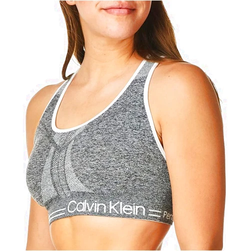 Calvin Klein Women's Performance Bra,Heather Grey Black,XX-Large