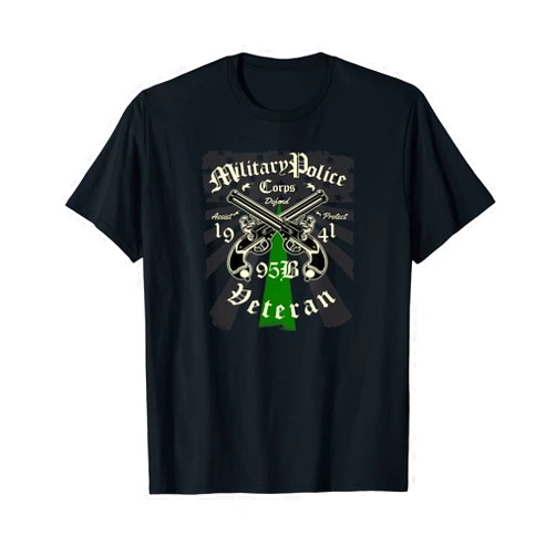DBA.Dezines - Military Pride 95B Military Police Veteran Thin Green Line T-shirt