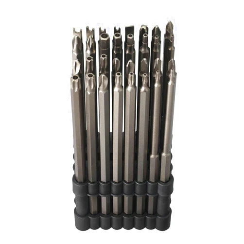 Neiko 10224A Extra Long Security Power Bit Set, 32 Piece | 1/4