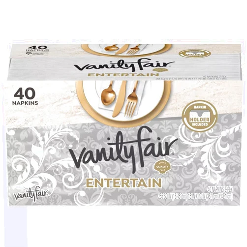 SILVER MOON Vanity Fair Entertain Classic Napkins 2 pack (40 ct)