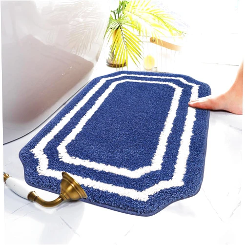 Alwoligag Bathroom Rugs Mat 32x20, Soft Absorbent Bath Mats, Machine Washable Microfiber Floor Mats for Bathroom Tubs, Sinks and Showers,Blue