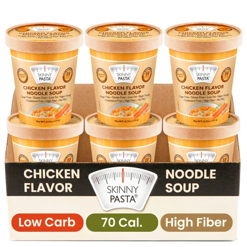 SKINNY PASTA Chicken Soup - Healthy Shirataki Konjac Noodles - Low Carb Keto Pasta, Vegan, Gluten-Free, 6 Pack