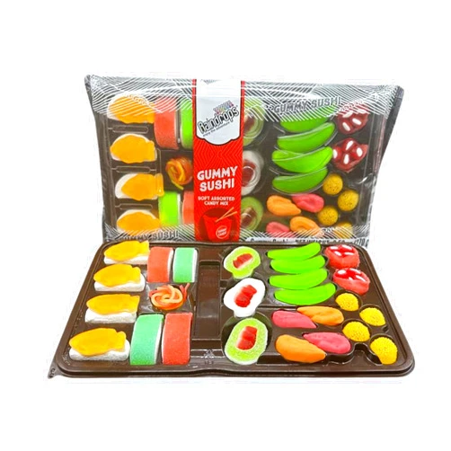 Raindrops - Gummy Candy Large Sushi Bento Box - Yummy Gummy Food Looks Just Like a Sushi - Men's Stocking Stuffer Ideas - (9.5 oz)