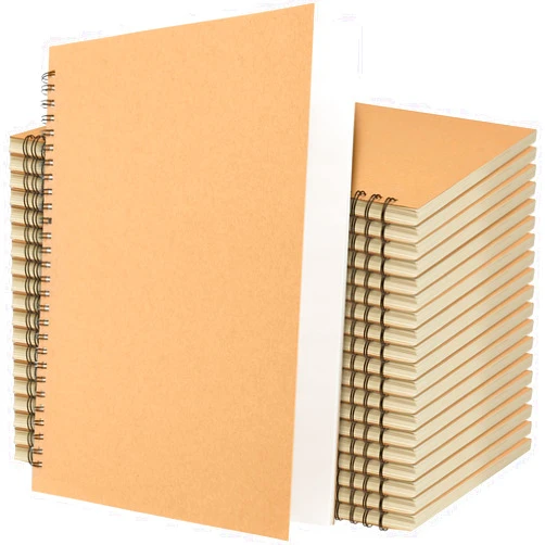 By Geyoga Geyoga 20 Packs B5 Blank Spiral Notebook Unlined Spiral Sketchbook 10.5 x 7.2 Hard Kraft Spiral Journals 130 Pages Sketch Pads for Gifts Drawing Art Students Office School Supplies (Brown)