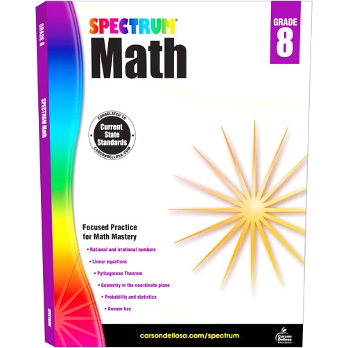 Spectrum 8th Grade Math Workbooks, Ages 13-14, Geometry, Integers, Rational & Irrational Numbers, and Pythagorean Theorem 8th Grade Math Practice, Grade 8 Math Workbook For Teens (Volume 9)