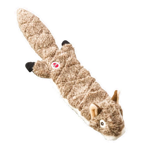 SPOT Skinneeez Extreme Quilted Squirrel- Durable, Stuffing Free Dog Toy with 4 Layers of Diamond Stitched Fabric & 2 Squeakers- Ideal For Small & Medium Aggressive Puppies and Dogs- 14in