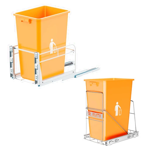 RUNMI Pull Out Trash Can Under Cabinet with Soft-Close Slides+Pull Out Trash Can Under Cabinet