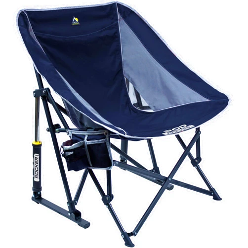 GCI Outdoor Pod Rocker Collapsible Rocking Chair & Outdoor Camping Chair, Indigo Blue
