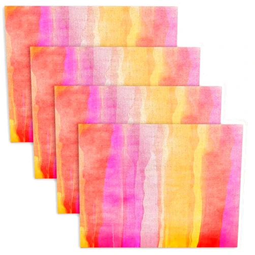Mrcrypos Abstract Colorful Water Color Background 12x18 Inch Placemats Set of 4 Linen Table Mats Easy to Clean Heat-Resistant Placemats for Dining Table Kitchen Decor Outdoor