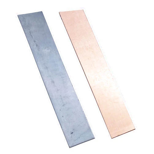 NIONSUPPLY Pure Copper Zinc Anode Set 99.95% High Purity Copper Zinc Electrode Strips Set 0.039''x0.98''x5.98''(1mmx25mmx152mm) (19 GA) Zinc Copper Electrode Strip for Electroplating and Plating