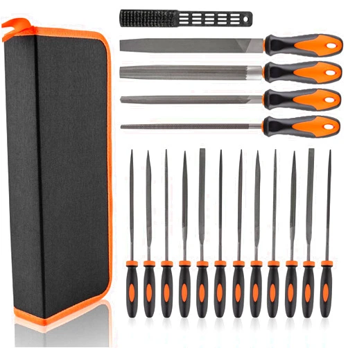 Devvicoo 17 PCS Metal File Set, Upgraded Hemicycle, Angle, Round, Flat, and Needle Files for Plastic and Wood Projects