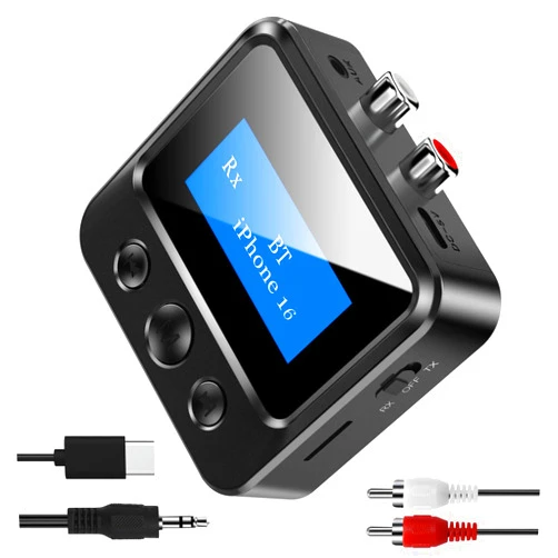 BAISHUN Bluetooth Receiver for Old Stereo, 3.5mm AUX Bluetooth Audio Adapter for Stereo Receiver Wired Speakers Home Theater Amplifier, with RCA L/R 3.5mm Jack Low Latency for Music Streaming, TF Card Play