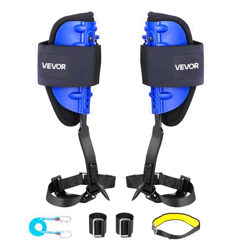 VEVOR Tree Climbing Spikes, 1 Pair Height-Adjustable Climbing Spurs, 350lbs Load Capacity Tree Climbing Gear with Straps, Arborist Equipment for Climbers, Hunting, Fruit Picking