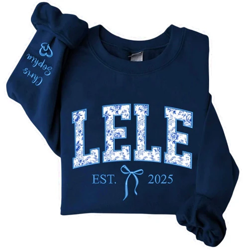 Giantbighands Personalized Floral Applique Embroidered Grandma Sweatshirt, Grandma Shirt Hoodie, Gifts for Grandma