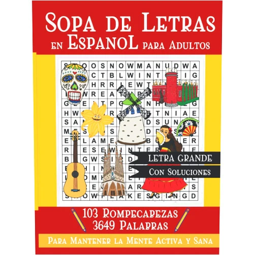 Aria Capri Publishing Group,Mauricio Vasquez,Devon Abbruzzese,Be.Bull Publishing Group Sopa de Letras en Espanol para Adultos: Busqueda de Palabras para Mantener La Mente Sana. Spanish Word Search for Adults and Seniors Large Print 3649 Words 103 Word Puzzles With Solutions