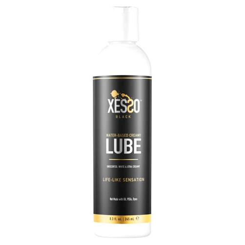 XESSO Water-Based Creamy Lube, Unscented 8.3 Fl Oz, Thick White Gel-Like Slippery Glide, Hypoallergenic for Women, Men & Couples. Made in US & Discreet Package. Package May Vary