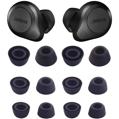 BLUEWALL Ear Tips Eartips Earbuds Tips Ear Cushion Compatible with Elite 85t Active 85t Earbuds, Fit in Charging Case Earbud Covers Tips Compatible with 85t, S/M/L, 6 Pairs, Black